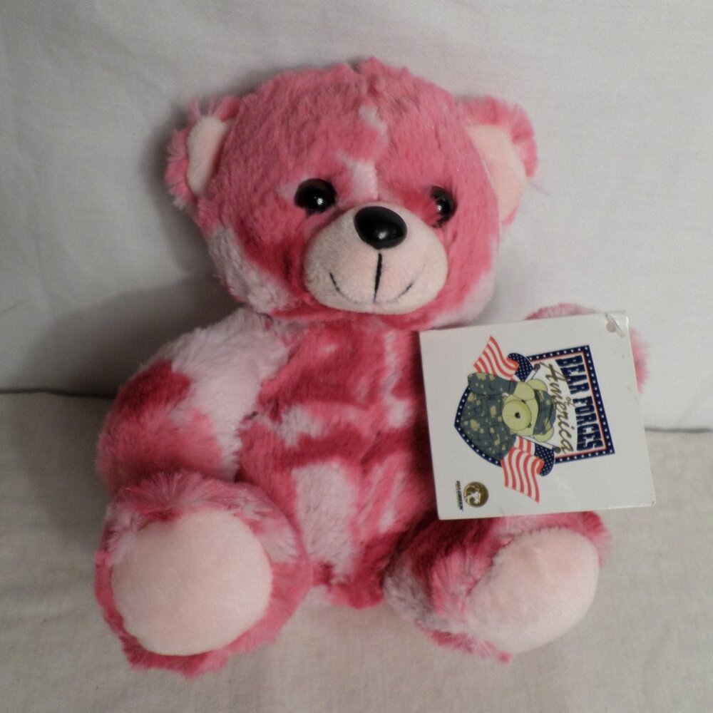 Bear Forces of America Pink Camo Small Teddy Bear Plush NWT